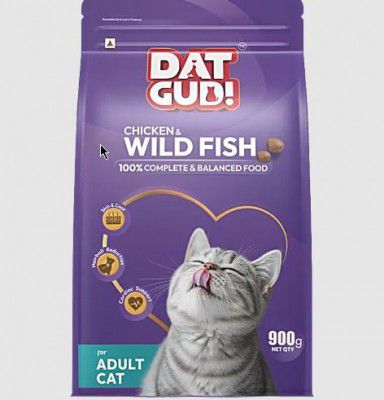 DatGud Chicken & Wild Fish Adult Dry Cat Food, 900 g