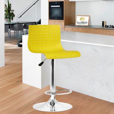 Da URBAN Presho Height Adjustable & Revolving Bar Stool/Kitchen Chair/Cafetaria Chair Yellow (1 Pc)