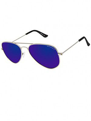 David Blake UV Protected Aviator Mens Sunglasses - (SGDB1657x1001SIL|58|Blue Color Lens)