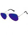 David Blake UV Protected Aviator Mens Sunglasses - (SGDB1657x1001SIL|58|Blue Color Lens)...