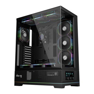 daWg Y' Series 990 Mid-Tower Glass Gaming Cabinet/Case (Black)