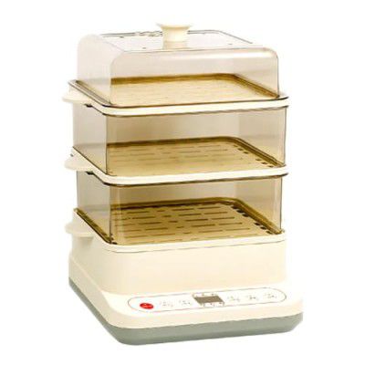 DAYANIDHI 24L Electric Food Steamer | 3-Tier Multifunctional Digital Steamer | 800W Heating, Appointment Timer, Auto Shutoff & Boil Dry Protection(1-Pcs)