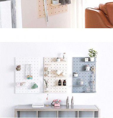 D&C ENTERPRISE Wall Mount Pegboard Organizer Storage Shelf Household Decorative Storage Racks Floating Shelves