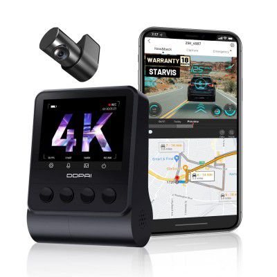 [Extra Rs 1824 OFF] DDPAI 4K Dash Cam for Car Front and Rear, STARVIS IMX415 Sensor