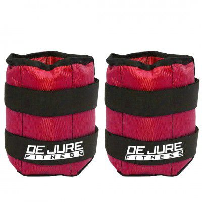 DE JURE FITNESS Ankle & Wrist Weight Set, Adjustable Strap, 1.5KG Pair (1.5Kg x 2 = 3kg) (E) Red