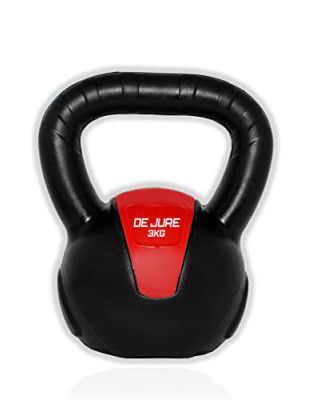 De Jure Fitness PVC Kettlebell 3kg for Men & Women Strength & Cardio Training