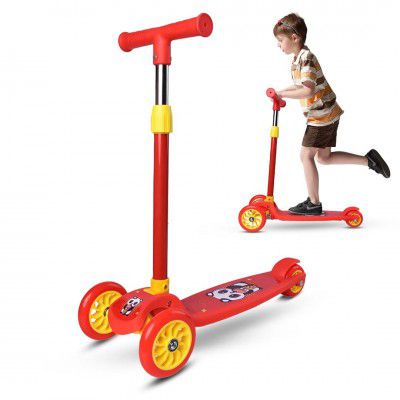 De Jure Fitness Scooter with Adjustable Height | Max User Weight - 50 kg, Age 3+ (Green & Yellow)
