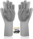 DE Silicon Dish Washing Hand Gloves for Kitchen with Brush | Rubber Hand Gloves | Scrubbing Cleaning Washing for | Kitchen | Car | Pet Grooming | Bathroom(Multicolour,Pack of 2)...