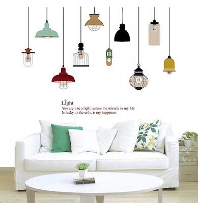 Decal O Decal Hanging Home Decor Light Lamps with Quote Self Adhesive Wall Sticker