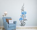 Decals Design Beautiful Vertical Blue Lotus Flowers Wall Sticker (PVC Vinyl, 50 cm x 70 cm x 1 cm), Multicolour...