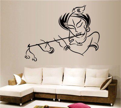 Decals Design Krishna Wall Sticker (PVC Vinyl, 50 cm x 70 cm, Multicolour)