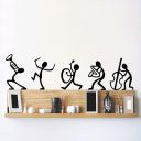 Decals Design Musical Instruments Happy Band Wall Sticker (PVC Vinyl, 30 cm x 45 cm, Black)...
