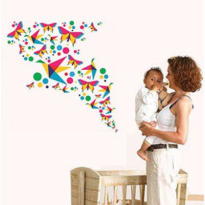Decals Design Origami Birds Wall Sticker (PVC Vinyl, 50 cm x 70 cm)