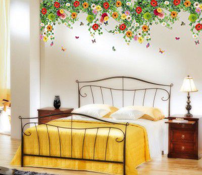 Decals Design Realistic Daisy Flowers Falling Wall Sticker