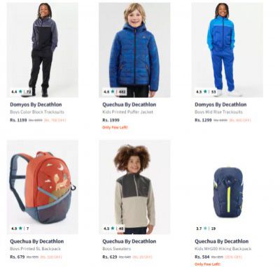 Upto 68% Off Decathlon Boy's Clothing