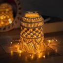 Decazone Rustic Antique Black Farmhouse Table Lamp Bed Side Lamp Linen Shade Suitable for Bedroom, Living Room, Dining Room, Dormitory, Children's Room (Including Bulbs) (Boho Center Table Decor)...