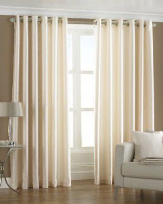 Decoholic Faux Texture Solid Insulated Grommet Light-Filtering Curtains/Drapes for Bedroom/Living Room Long Door - 10 feet - 2 Panels, Cream