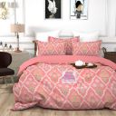 DECOMIZER XXL Microfiber Soft Cotton Super King Size Bedsheet for Double Bed, King Size 108 Inches X 108 Inches, 9 Feet, 275 X 275 cm with 2 Large Size Pillow Covers Without Joint - PinkJaipuriBlock...