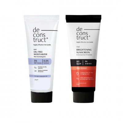 Deconstruct Hydration & Brightening Combo: Oil-Free Moisturizer & Brightening Sunscreen SPF 50+ | Pack of 2