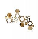Decor Kafe Acrylic 3D Hexagon 19 Glod Mirror Wall Sticker (Gold) - Pack of 19...