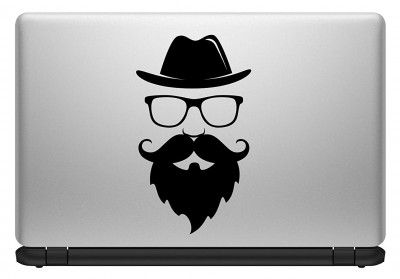 Decor Kafe Moustache Face Laptop Sticker