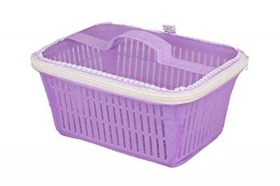 Decor Nation Plastic Net Fruits & Vegetables Basket For Kitchen, Fruit Basket With Net Cover Space Saving Vegetable Storage Rack Kitchen (Purple), 1 Liter