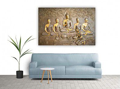 Decor Production Lord Buddha 3D Wall Stickers, PVC Self Adhesive Vinyl Wall Poster for Living Room, Hall, Play Room, Bedroom, Kitchen, Office (12x18 Inch), Multicolour, Religion