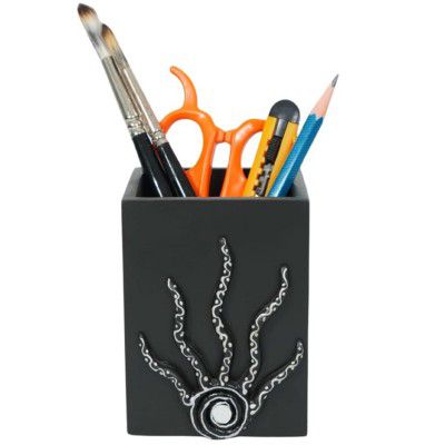Decorative Embossed Design Pencil and Pen Stand | Desk Organizer for Stationery Storage (Design 4)