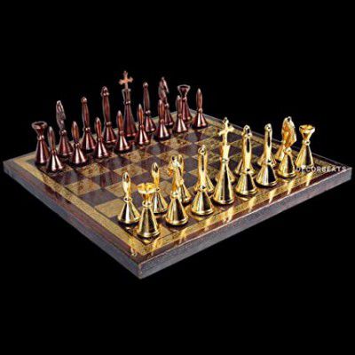 Decorbeats 100% Pure brass luxurious chess board (British Cross Edition) | 6.3 Kgs  