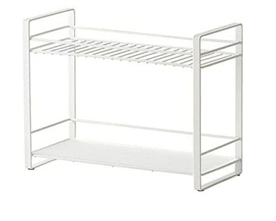 Decorlay Iron and Glass Kitchen Rack, 33x13x28 cm, White