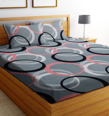 Decorum 180 TC Cotton Double Printed Flat Bedsheet  (Pack of 1, Multicolor)