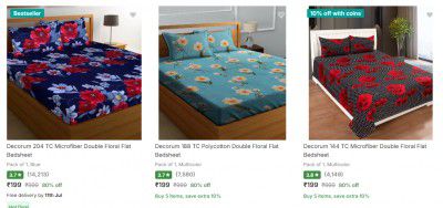 Decorum Bedsheets Upto 81% Off | Start @165