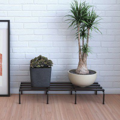 DECOWORLD || Metal Planter Stand Black (Set of 2)