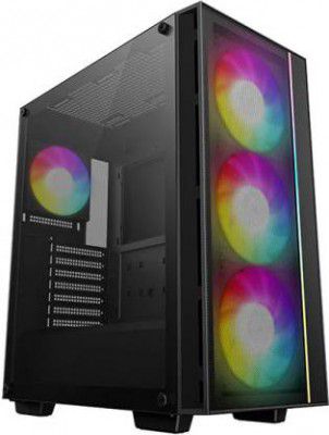 Deepcool MATREXX 55 V4 C Mini-ATX Gaming Cabinet with 4 ARGB Pre- Installed Fans Mid Tower Cabinet  (Black)