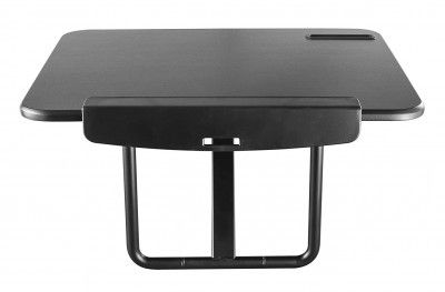 Defianz Metal & MDF Wood Black Color Matte Finish Chair Converting Mobile Standing Desk