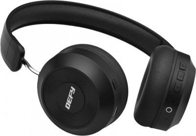 DEFY BassX ANC Active Noise Cancellation Bluetooth (Bold Black, On the Ear)