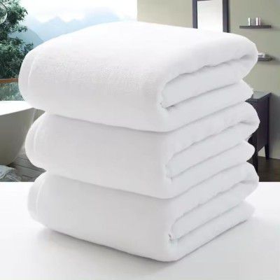 DEKORATER 100% Cotton Premium Bath Towel | Executive Plain 630 GMS | Soft & Absorbent White (30X60 Inches) for Homes, Hotels, Guesthouse