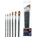 deli Arte Nuevo W73894 Artist Range Filbert Nylon Fibre 6 Pcs Brush Set for Acrylics and Oil (No 2,4,6,8,12)...