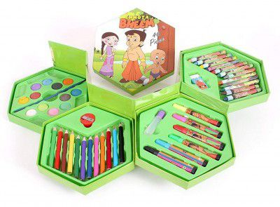 DELIKET Art Set, Colors Box Color Pencil, Crayons, Water Color, Sketch Pens Set of 46 Pieces for Boys and Kids Best Birthday Gift & Return Gift (Color Box for Kids) [Premium Edition](1PC-Multicolor)