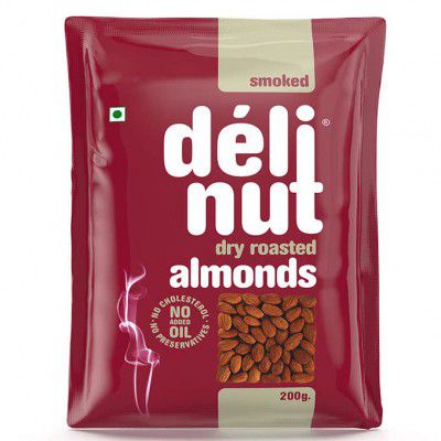 Delinut Dry Roasted Almonds | Smoked 200gm