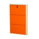 DELITE KOM 24 Inch Wide, 3 Shelf Metal Shoe Rack Wall Mounted | 1 Year Warranty | (41 x 24 x 5 Inch, Ivory_Orange) DIY Space Saving...