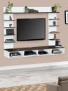 DELITE KOM Flex Engineered Wood TV Entertainment Unit (DIY(Do-It-Yourself) (30x156x110.5) (White_Flowery Wenge)...