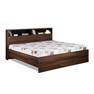 [Extra ₹4962 OFF] DELITE KOM Urban Engineered Wood Queen Bed Without Box, Acacia Dark