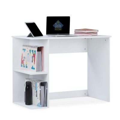 DELITE KOM Valor Study Table Engineered Wood Study Table (Free Standing, Knock Down)? (Frosty White)