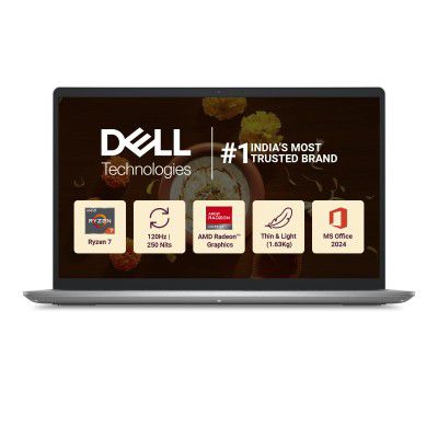 Dell 15 DC15255, AMD Ryzen 7-7730U, 16GB DDR4, 512GB SSD, Thin & Light Laptop
