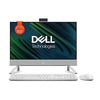 Dell All in One Inspiron 5415, AMD Ryzen 5-7530U/8GB/512GB/23.8"/Windows 11 Home + MS Office | Wireless Keyboard + Mouse/3 Years Onsite Hardware Service/Pearl White