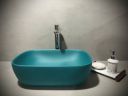 DELTA Premium Designer Ceramic Wash Basin Matt with Waste Pipe & Coupling Set (18*13*5) Table Top Basin (Green)...