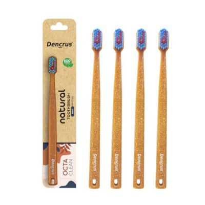 Dencrus Octa Clean Eco-friendly Toothbrush | Octagonal Handle Pack of 4