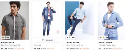 Denim Shirts Starts at Rs 299