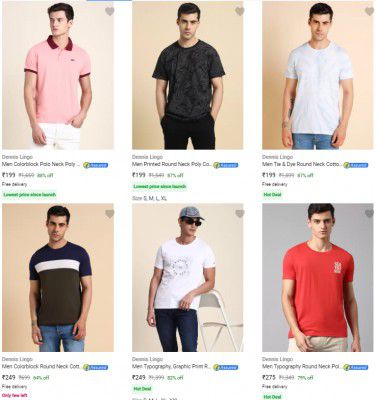 Dennis Lingo Men Colorblock Polo Neck Poly Cotton Pink T-Shirt